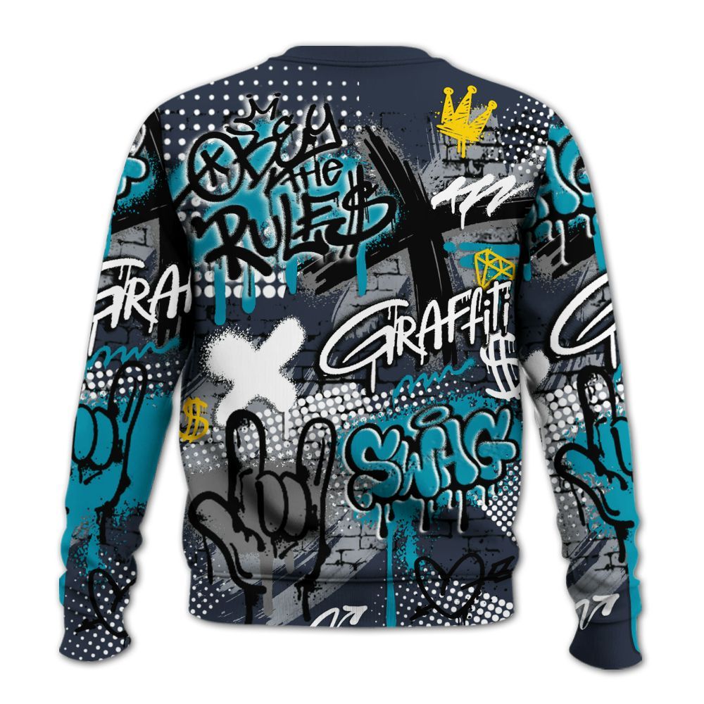 Sweatshirt To Match Retro Obsidian 13s - True It Real Graffiti Streetwear All Over Print