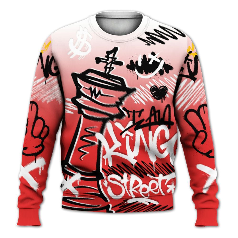 Sweatshirt To Match Red Thunder 4s - Street King Chess Streetwear All Over Print