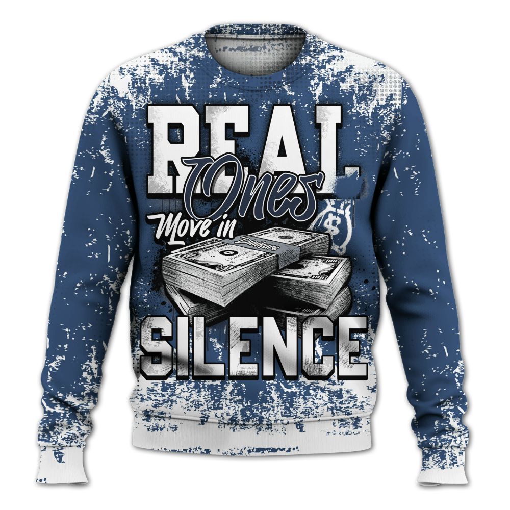 Sweatshirt To Match Midnight Navy 4s - Move In Silence Money Street Retro All Over Print
