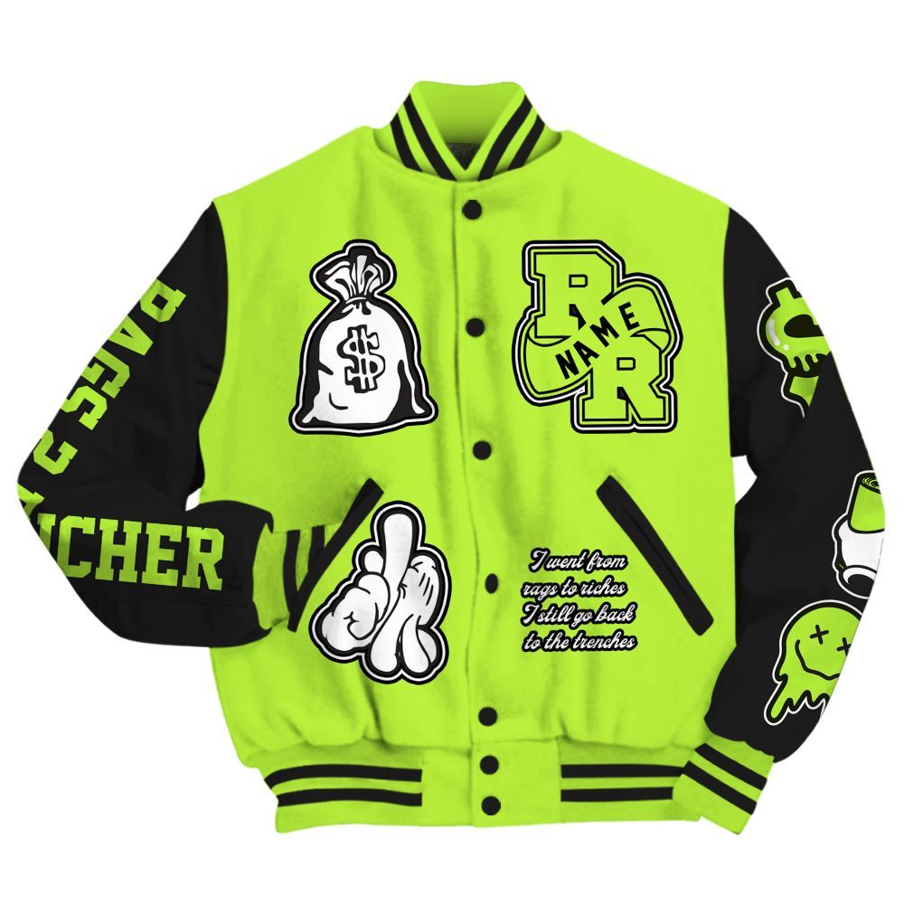 Varsity Jacket To Match Air Force 1 Low Dance Volt - Rag 2 Rich Graphic Custom Name All Over Print