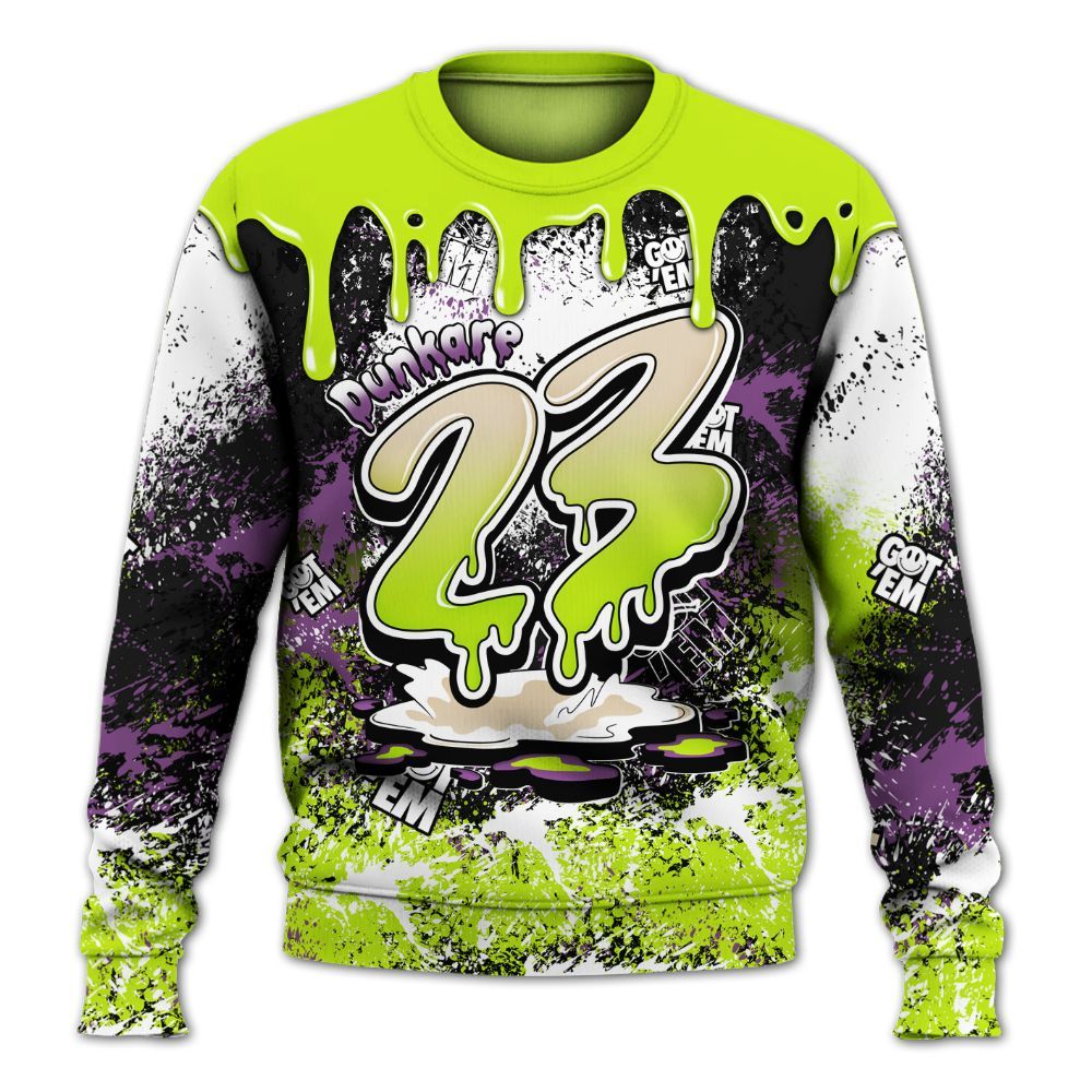 Sweatshirt To Match GS Black Barely Volt 11s - Dripping 23 Drip All Over Print