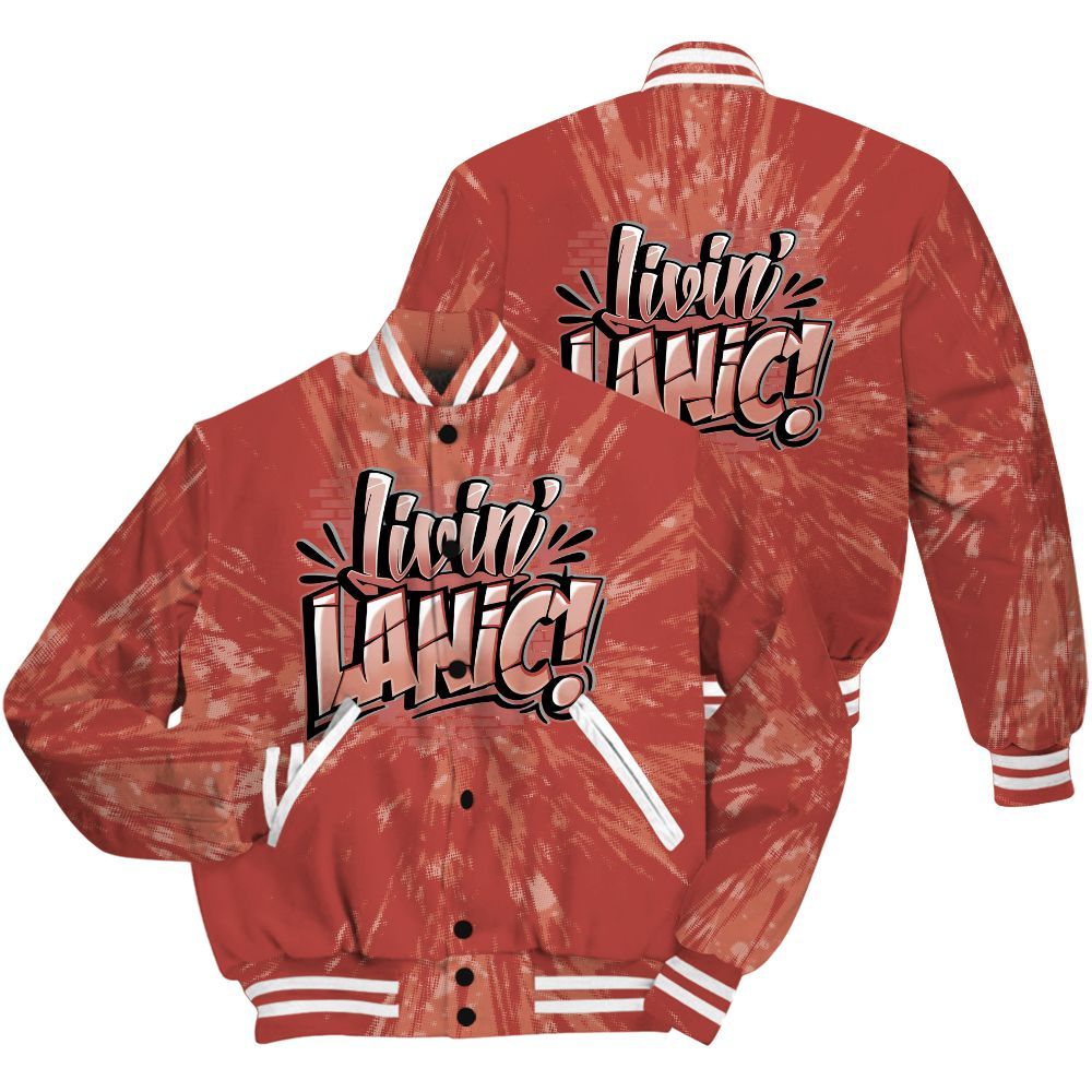 Varsity Jacket To Match Dune Red 13s Shirt - Living Large Graphic Luxury All Over Print