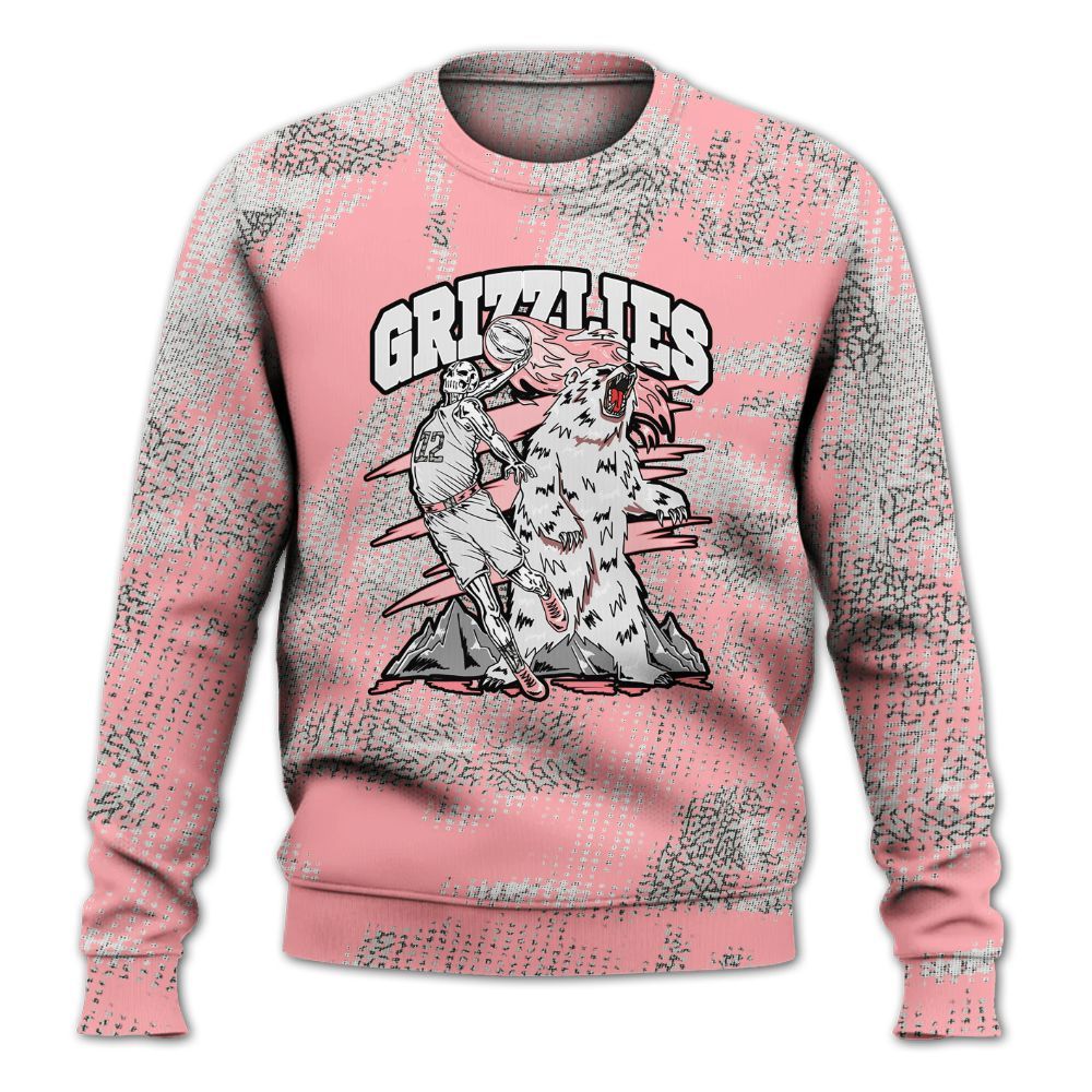 Sweatshirt To Match Retro Wings 3s - Grizzly Bear Skeleton Brown Sugar All Over Print