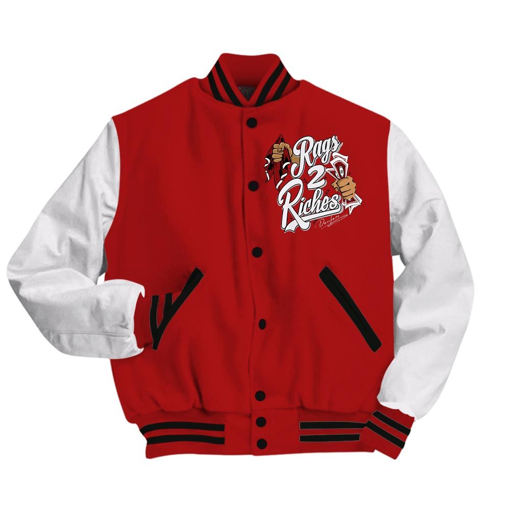 Varsity Jacket To Match Varsity Jacket Custom Name Rag 2 Riches, 12 Red Taxi - To Match Sneaker Red Taxi 12s 2504 NCT