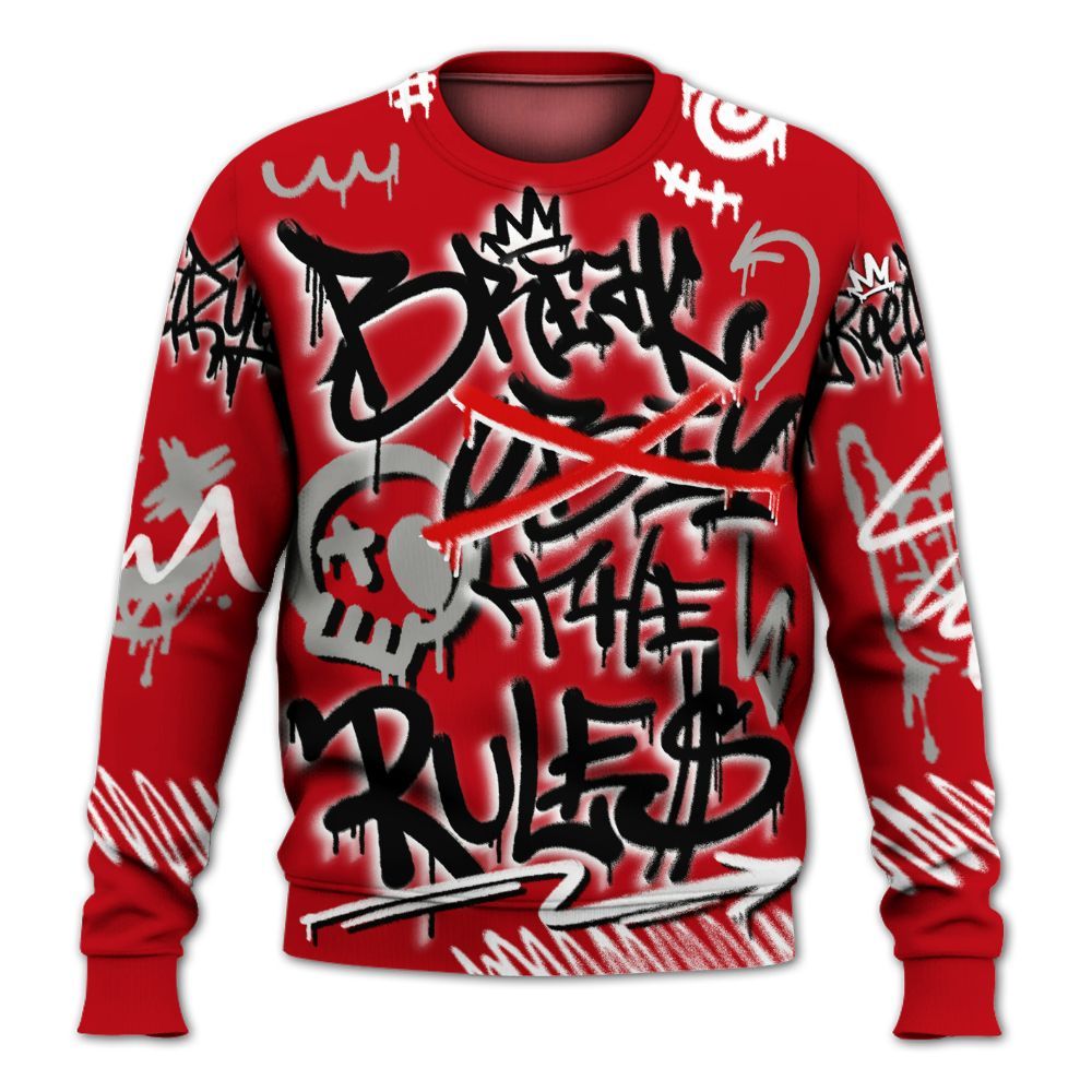 Sweatshirt To Match Air Griffey Max Gray Reds 1s - Break Rules Streetwear All Over Print
