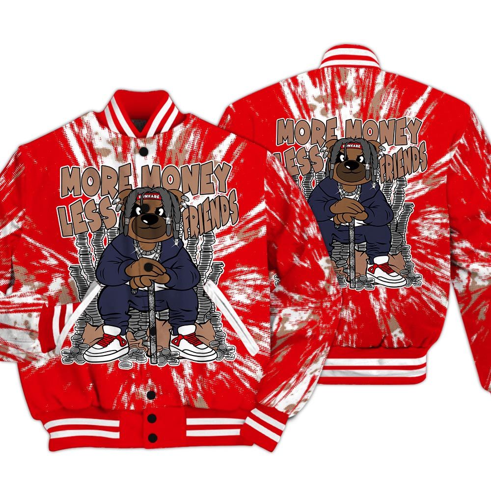 Varsity Jacket To Match Low OG Howard Bison 1s - More Moneys Bear Luxury Varsity Jacket Unisex