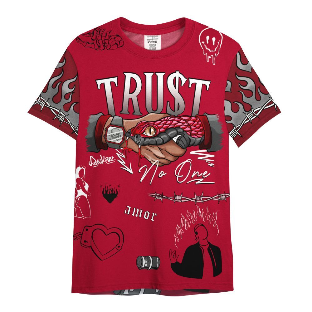 Shirt To Match Air Foamposite Pro Gym Red - Snake Trust No One All Over Print