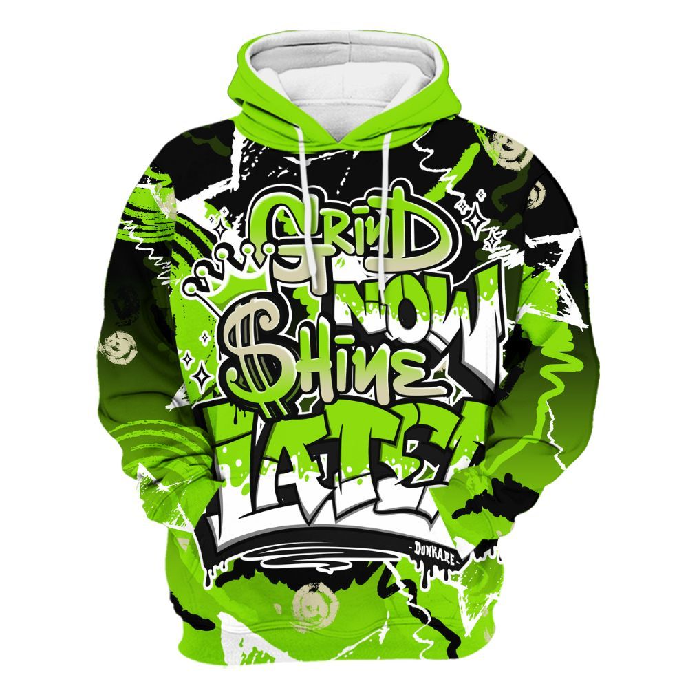 Hoodie To Match Electric Green 6s - Grind Shine Later Drip All Over Print