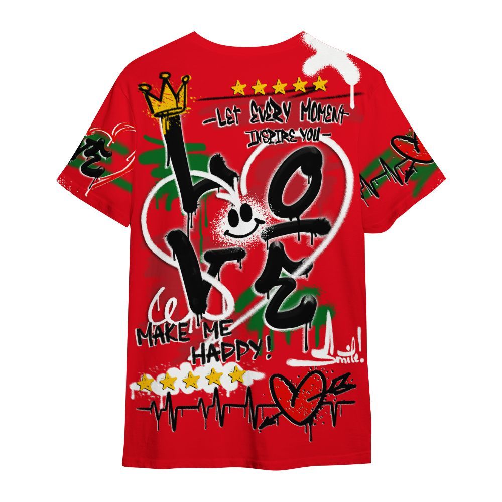 Shirt To Match Chicago 13s - Happy Love Beats Graffiti Streetwear All Over Print