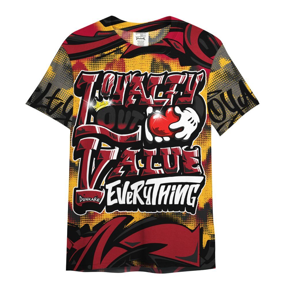 Shirt To Match White Taxi 12s Shirt, Loyalty Out Value Graffiti All Over Print