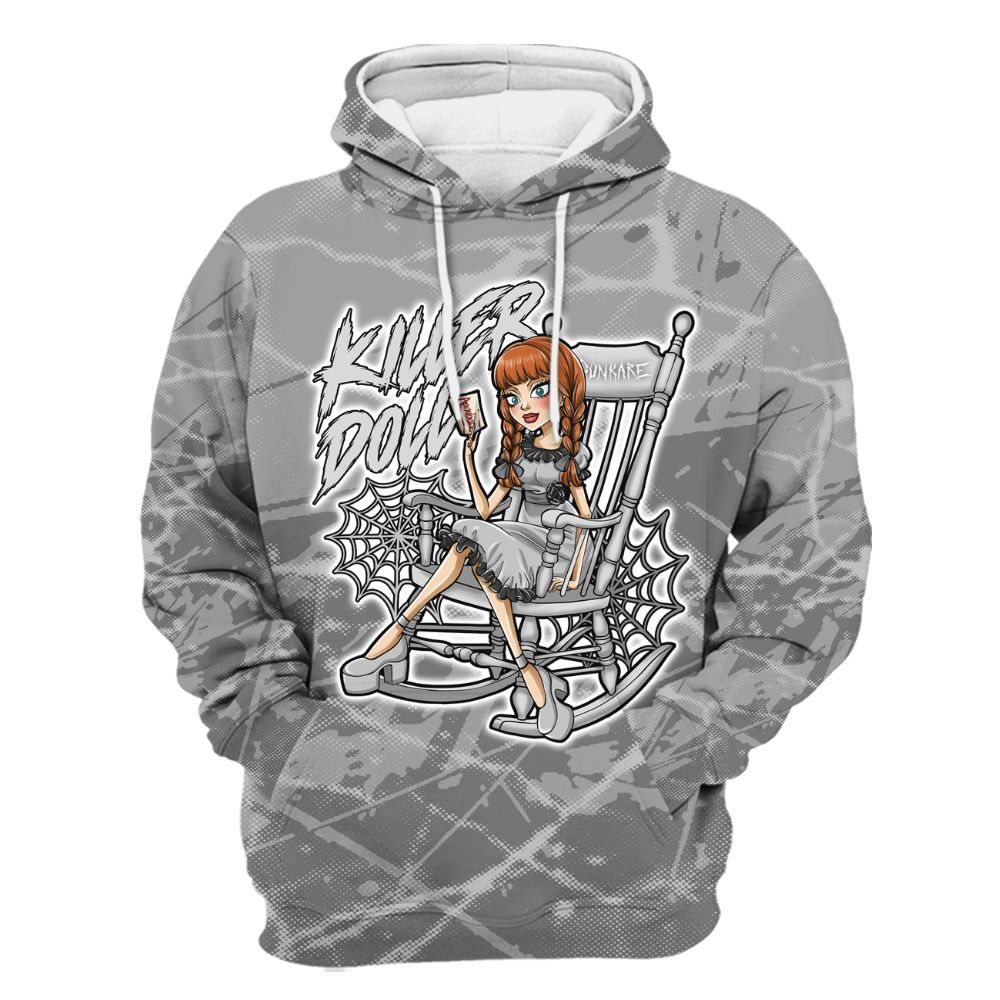Hoodie To Match Black Wolf Grey 12s - Killer Doll-A Halloween Profound All Over Print
