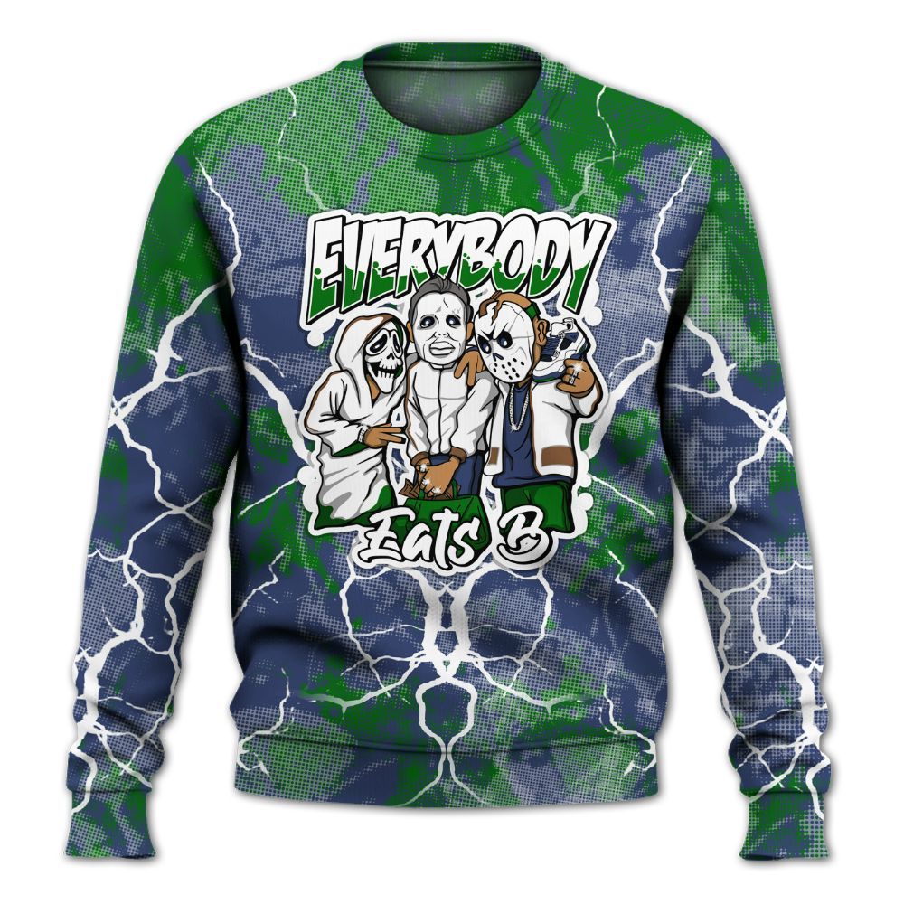 Sweatshirt To Match Midnight Navy 13s - Everybody Eatin B Graphic Halloween All Over Print