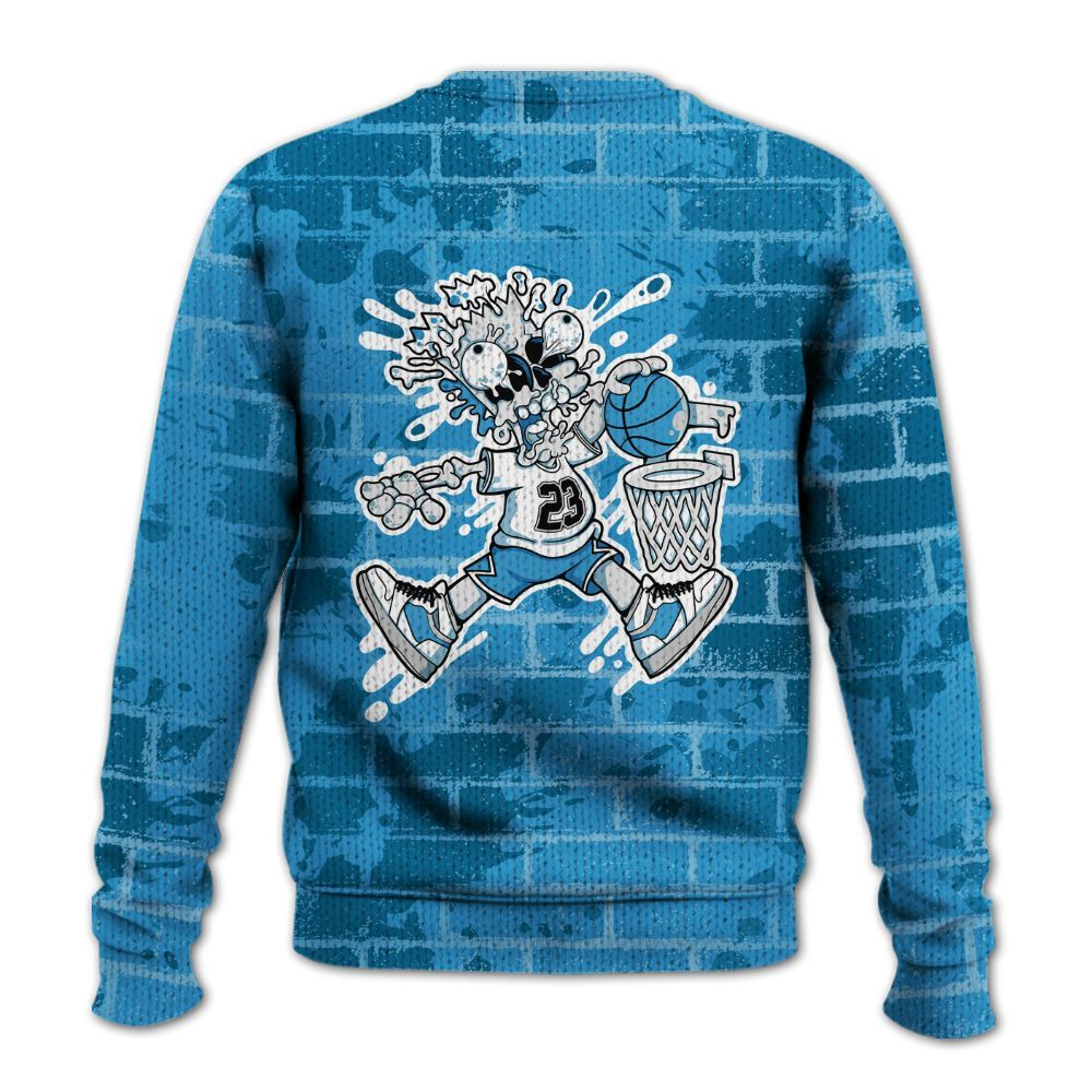 Knitted Sweater To Match Powder Blue 9s - 85's Dunks Graphic Halloween