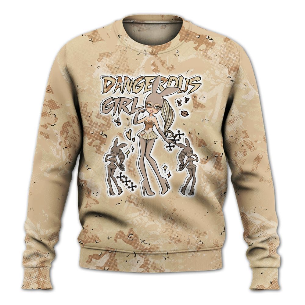 Sweatshirt To Match Desert Camo 3s - Dangerous.Girl Heart Grunge All Over Print