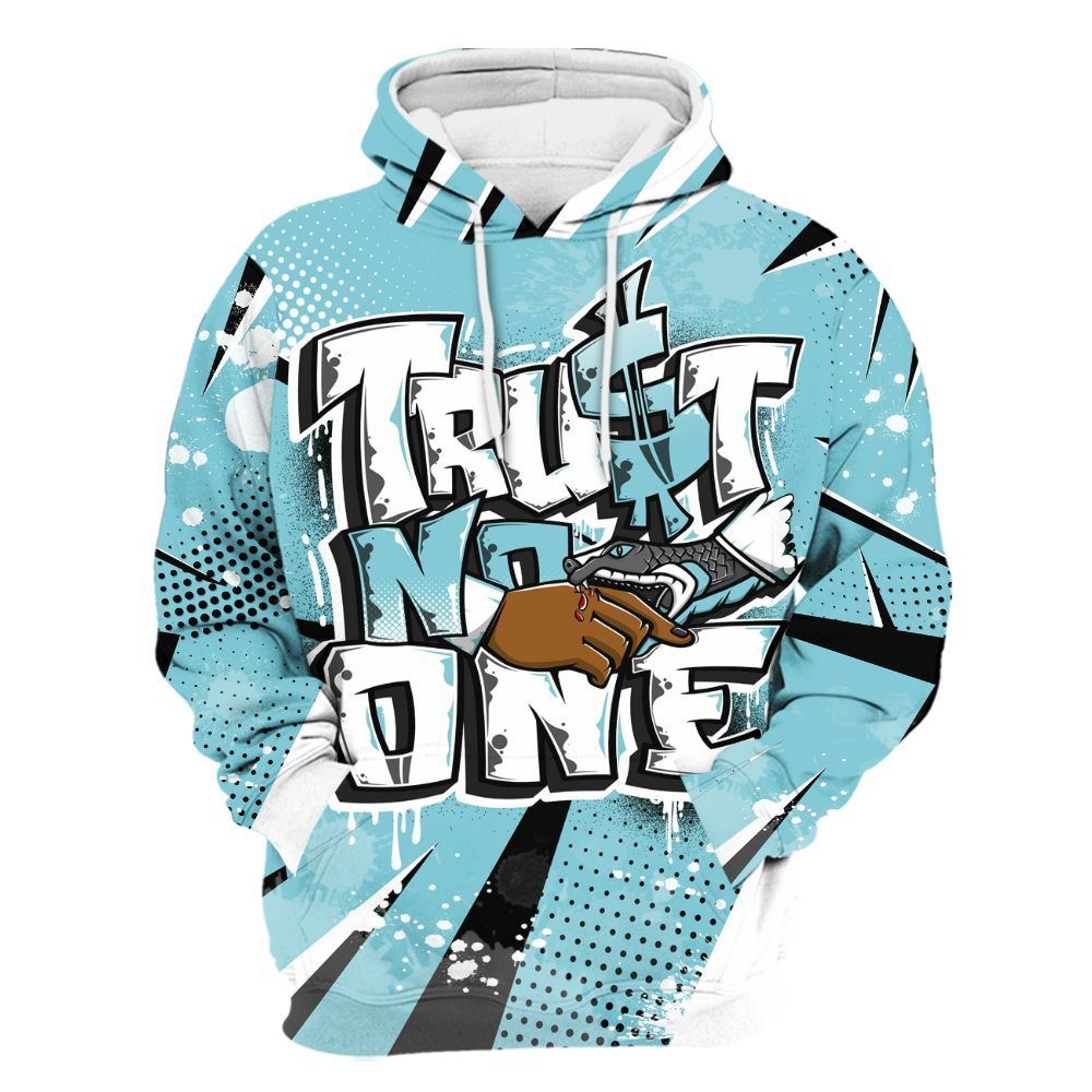 Hoodie To Match Low Legend Blue 11s - Poly Trust No One Dripping All Over Print