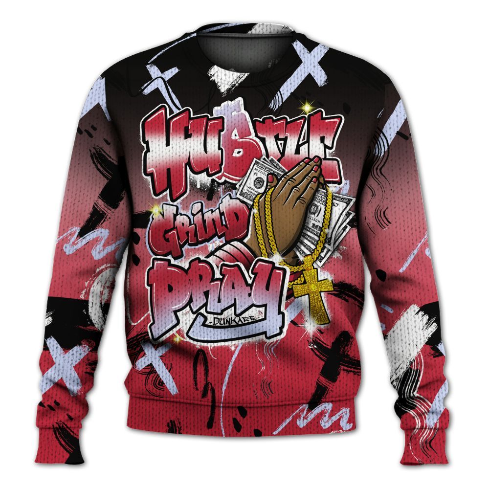 Knitted Sweater To Match Toro Bravo 6s - Money Hustle Grind Pray