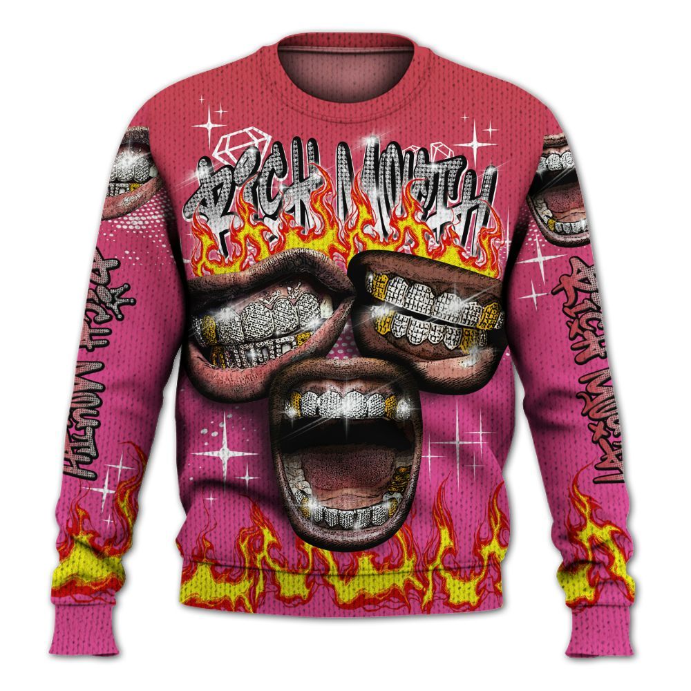 Knitted Sweater To Match KD 4 Aunt Pearl - Rich Mouth Fire Rap Retro 90s