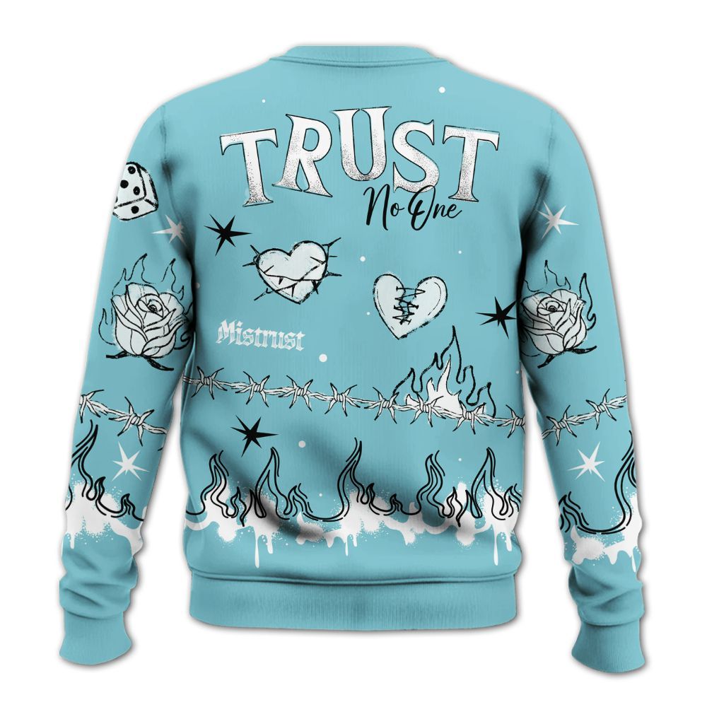 Sweatshirt To Match Low Legend Blue 11s - Trust No One Snake-Bite Doodle Crayon All Over Print