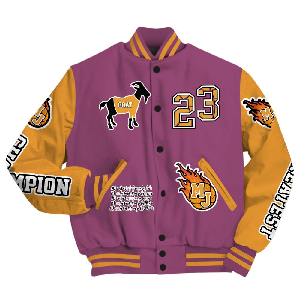 Varsity Jacket To Match High OG Brotherhood 1s - 23 G.0.A.T Jump Up Basketball All Over Print