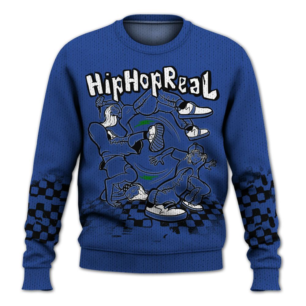 Knitted Sweater To Match Retro Hyper Royal 13s - Feel Life Street Style