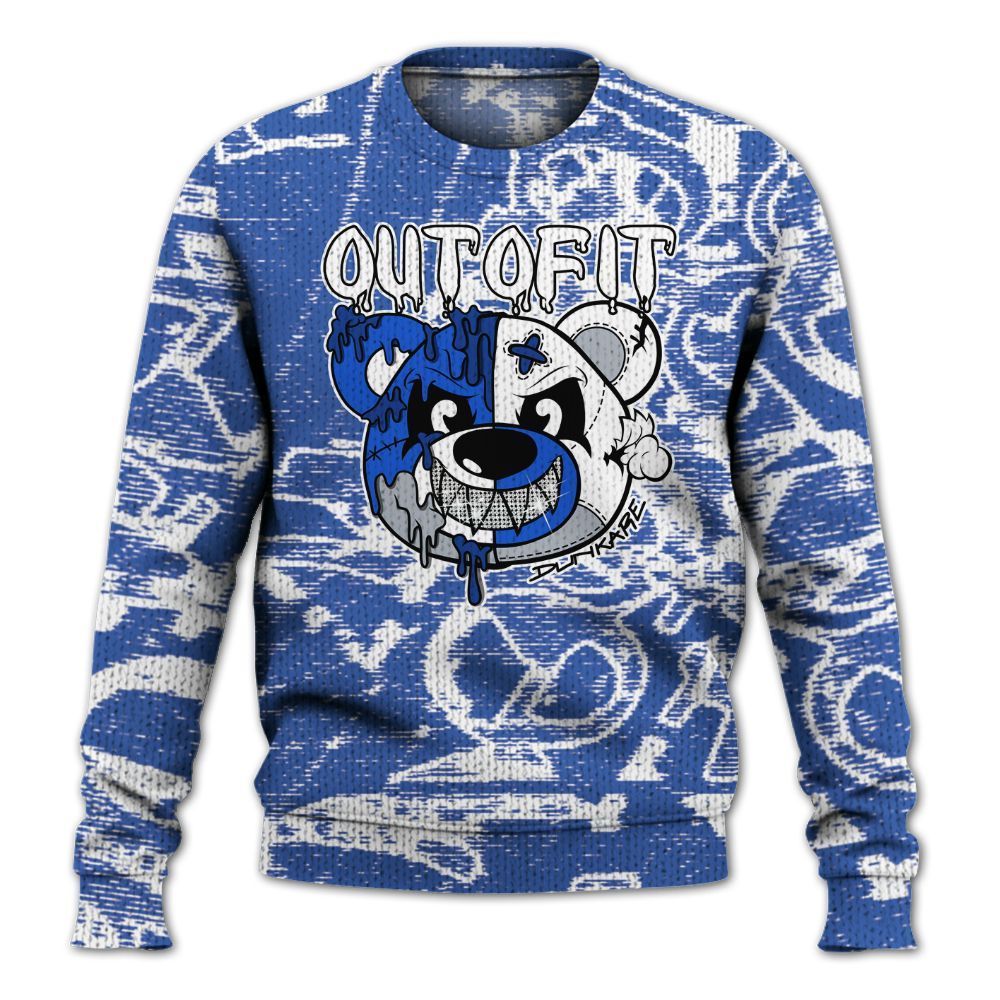 Knitted Sweater To Match Air Foamposite One Royal - Out Of It Bear Avant-Garde