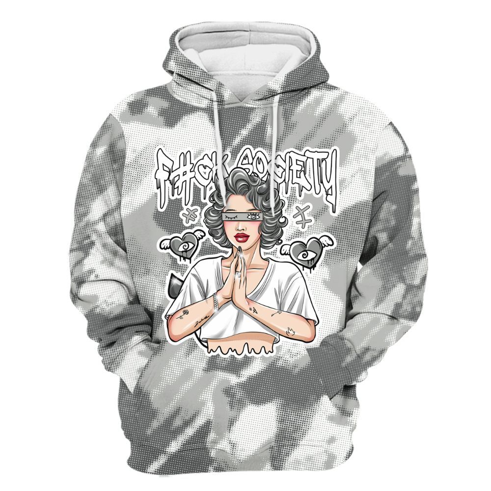 Hoodie To Match Retro Wet Cement 4s - F#ck Xociety Halftone All Over Print