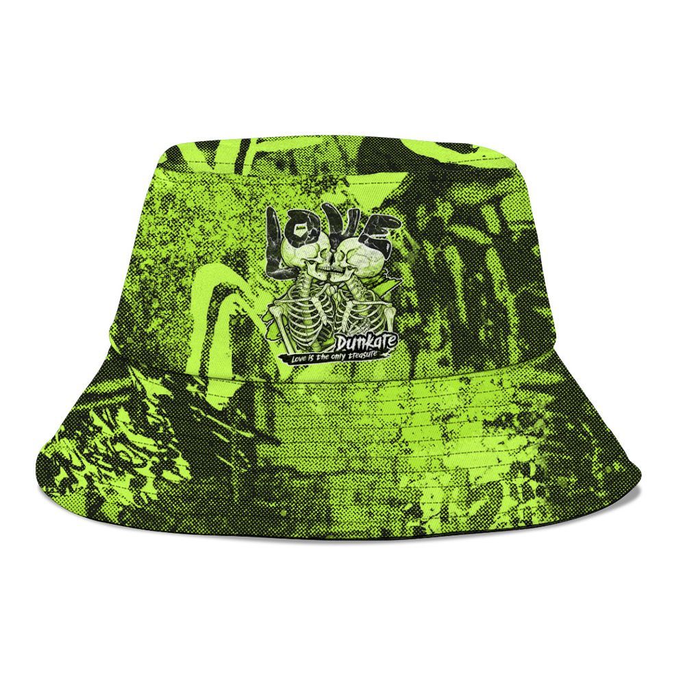 Bucket Hat To Match Air Force 1 Low Dance Volt - Skull Love Graphic