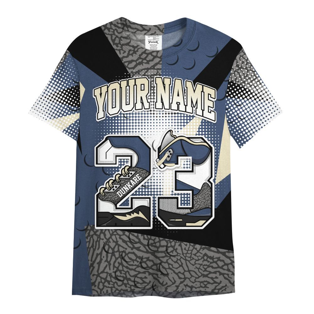 Shirt To Match Diffused Blue 3s - Poly Custom Name Number 23 5s All Over Print
