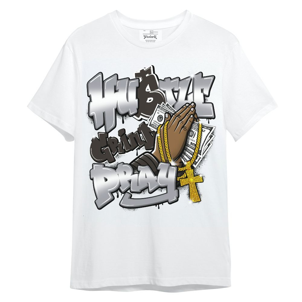 Shirt To Match Baroque Brown 12s - Hustle, Money Pray Streetwear Unisex Shirt