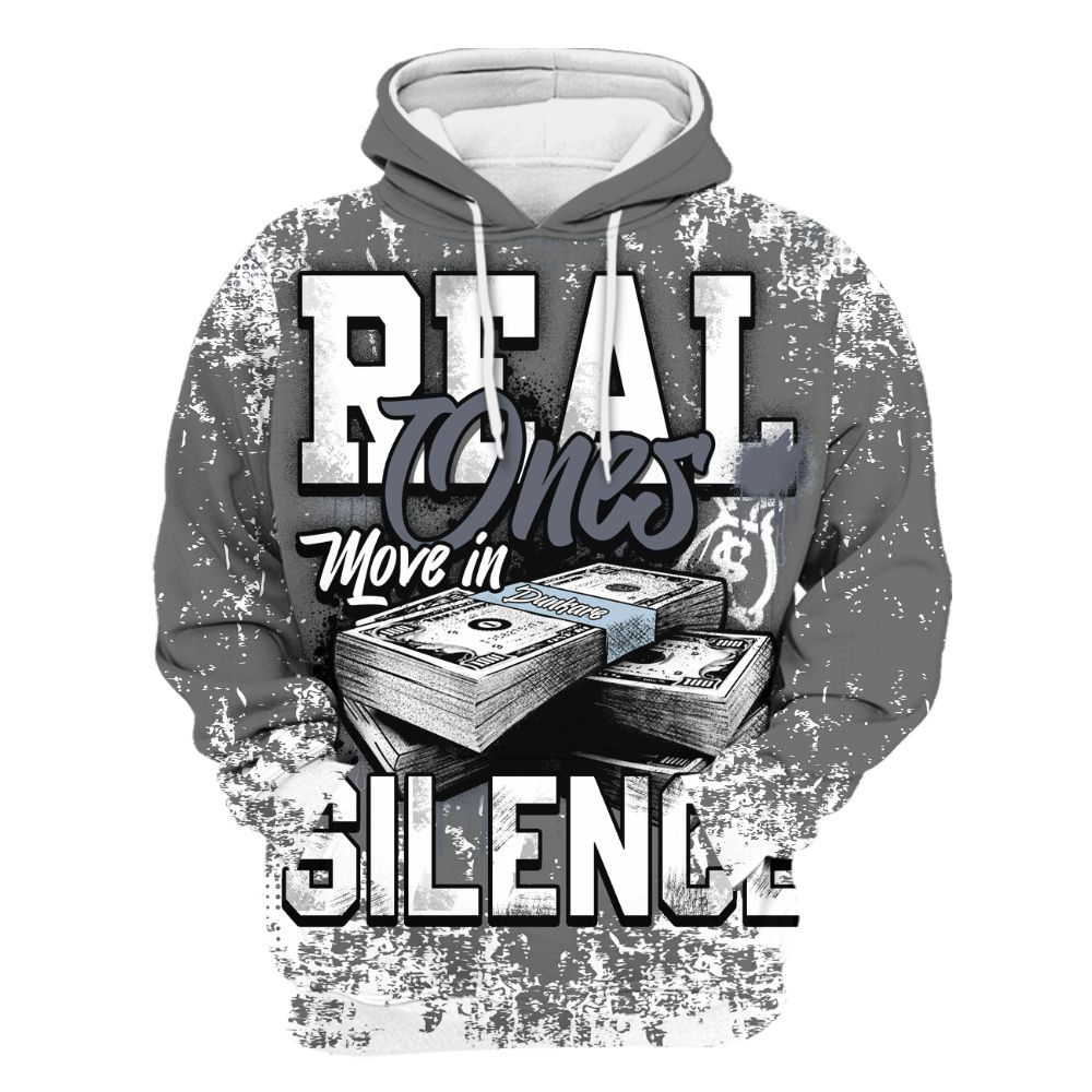 Hoodie To Match Cool Grey 6s - Move In Silence Money Street Retro All Over Print