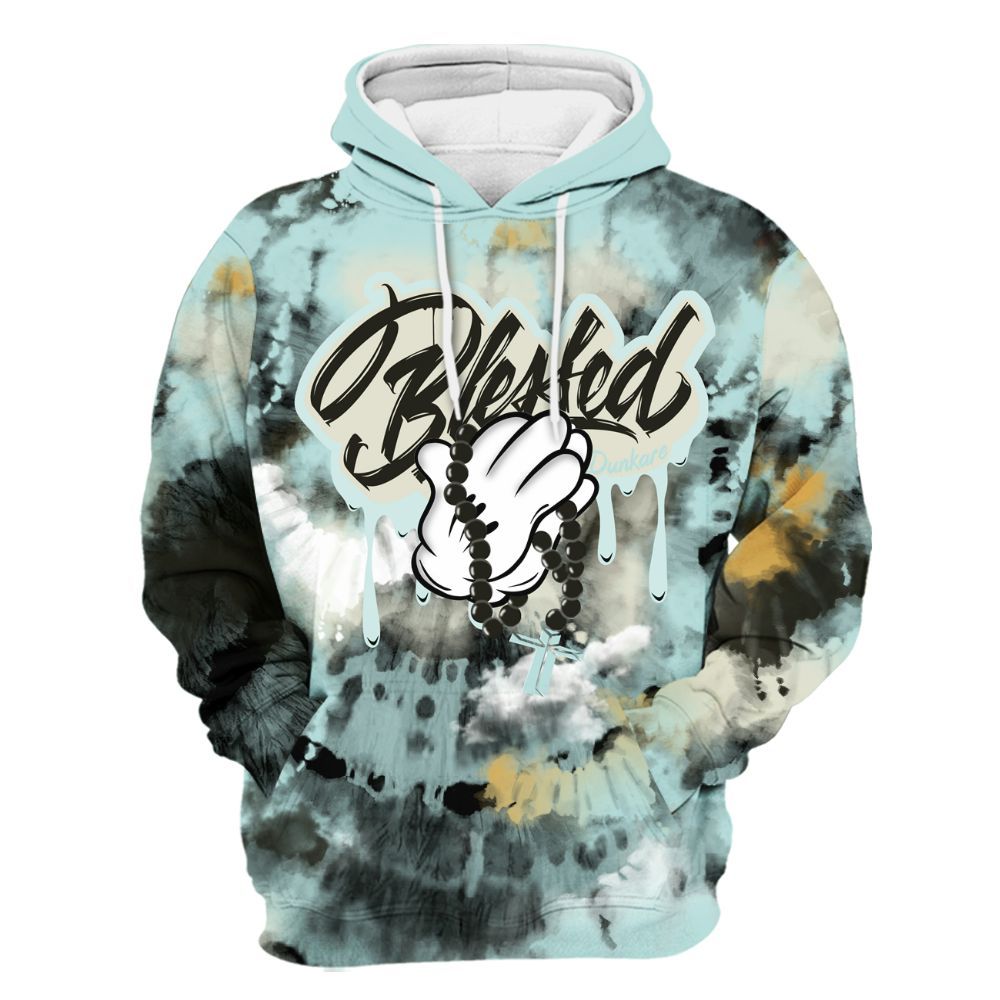 Hoodie To Match Pure Platinum 4s - God Blessed Tie Dye All Over Print