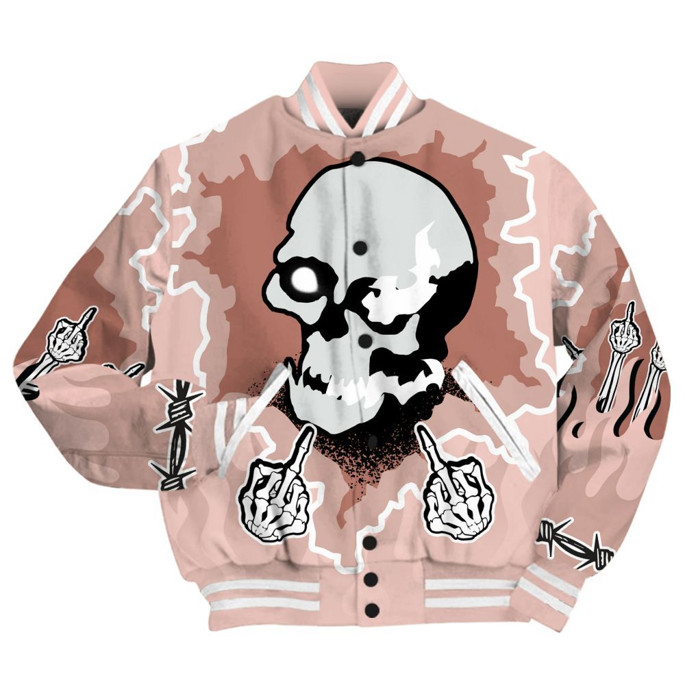 Varsity Jacket To Match Low Legend Pink 11s - F Around Find Out Graphic Trapped All Over Print