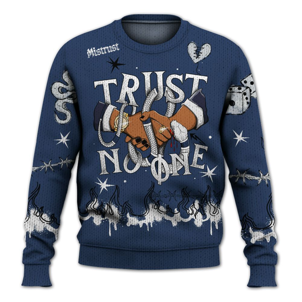 Knitted Sweater To Match Low 85 Metallic Blue 1s - Trust No One Snake-Bite Doodle Crayon