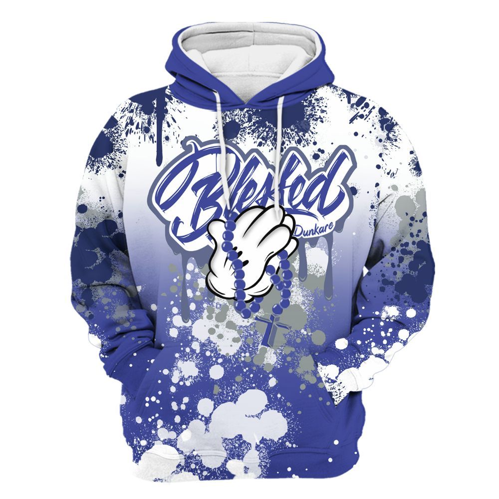 Hoodie To Match Shox TL Royal - God Blessed Ink Drip All Over Print