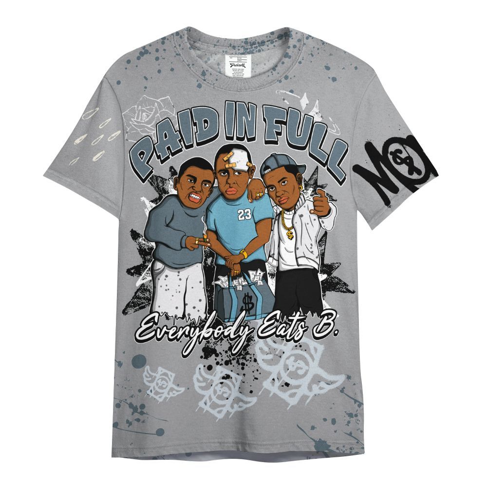 Shirt To Match Retro Light Graphite Wolf Grey 5s - Everybody Paid In Full Crayon All Over Print
