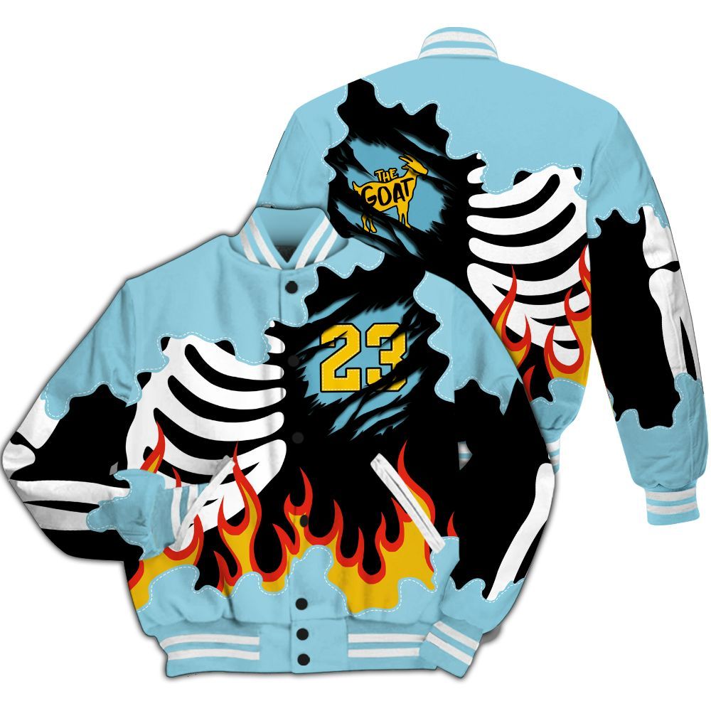 Varsity Jacket To Match Dunk High Homer Simpson - Burning Skeleton 23 G.O.A.T All Over Print