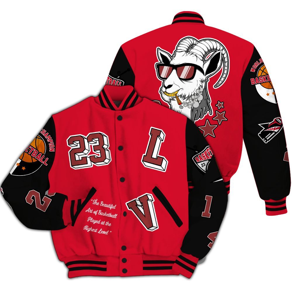 Varsity Jacket To Match Air Max Sunder Gore Tex Fire Red - The GOAT Got Em Streetwear All Over Print