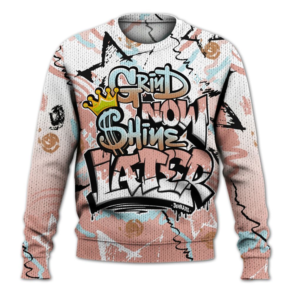 Knitted Sweater To Match Dunk Low Glacier Arctic - Grind Shine Later Drip