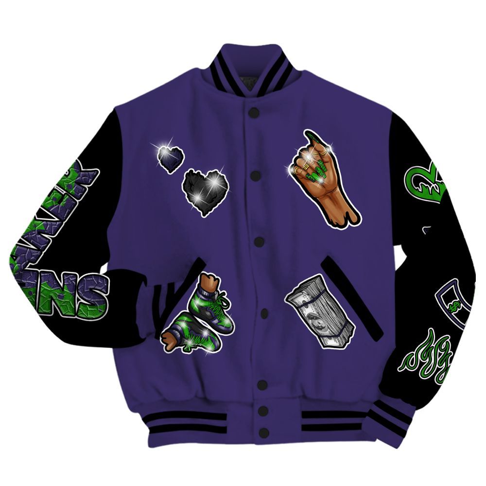 Varsity Jacket To Match Retro Court Purple 13s - Sneakerz Girlz All Over Print