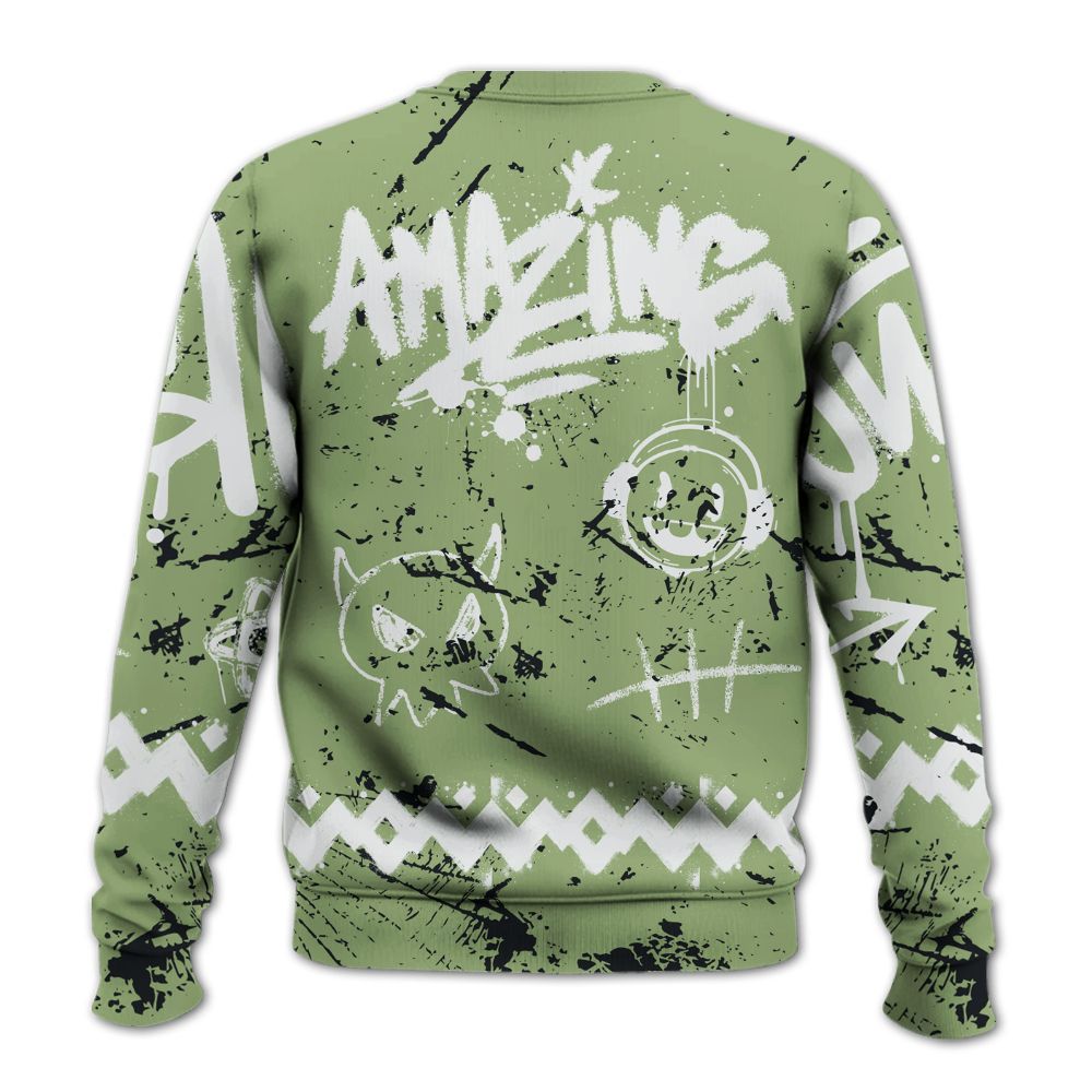 Sweatshirt To Match Oil Green 4s - Friday Sneaker Crayon All Over Print