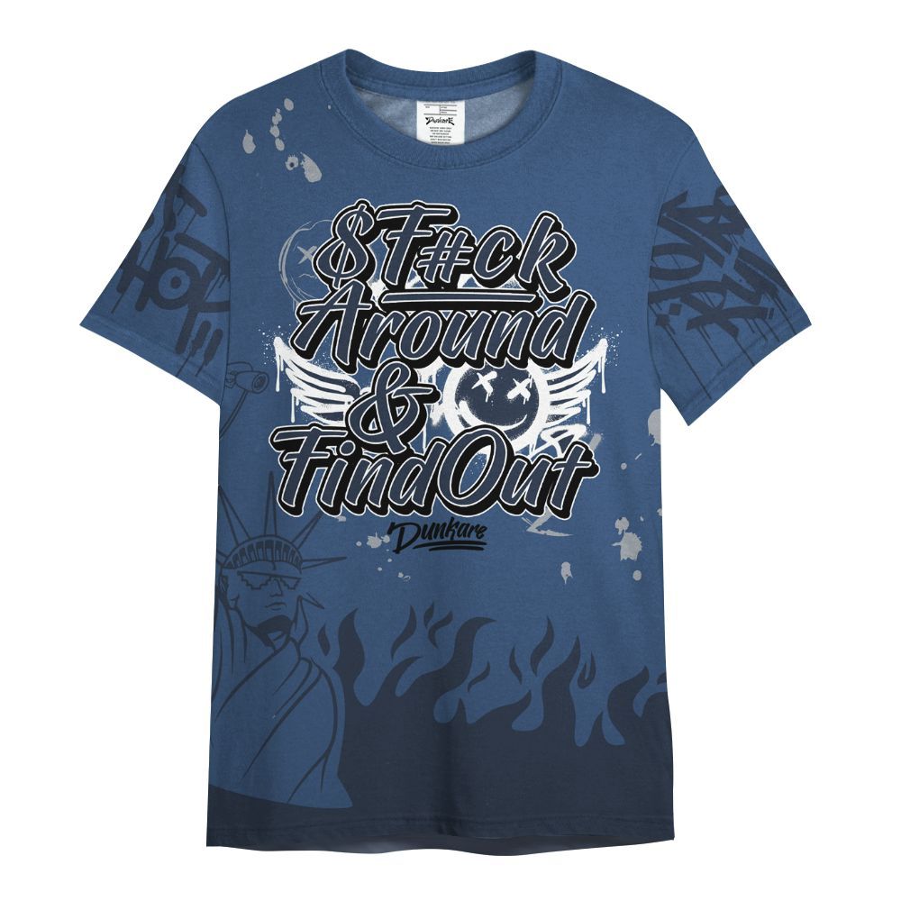 Shirt To Match Midnight Navy 4s - Graphic Fck Around Find Out All Over Print
