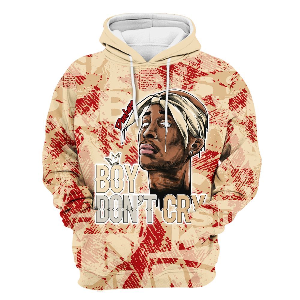 Hoodie To Match Dunk Low Strawberry Waffle - Boiz Ain't Cry Unique Abstract All Over Print