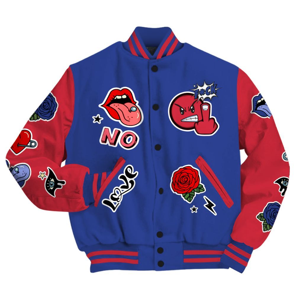 Varsity Jacket To Match Air Griffey Max USA Red White Blue 1s - FK Around Find Out All Over Print
