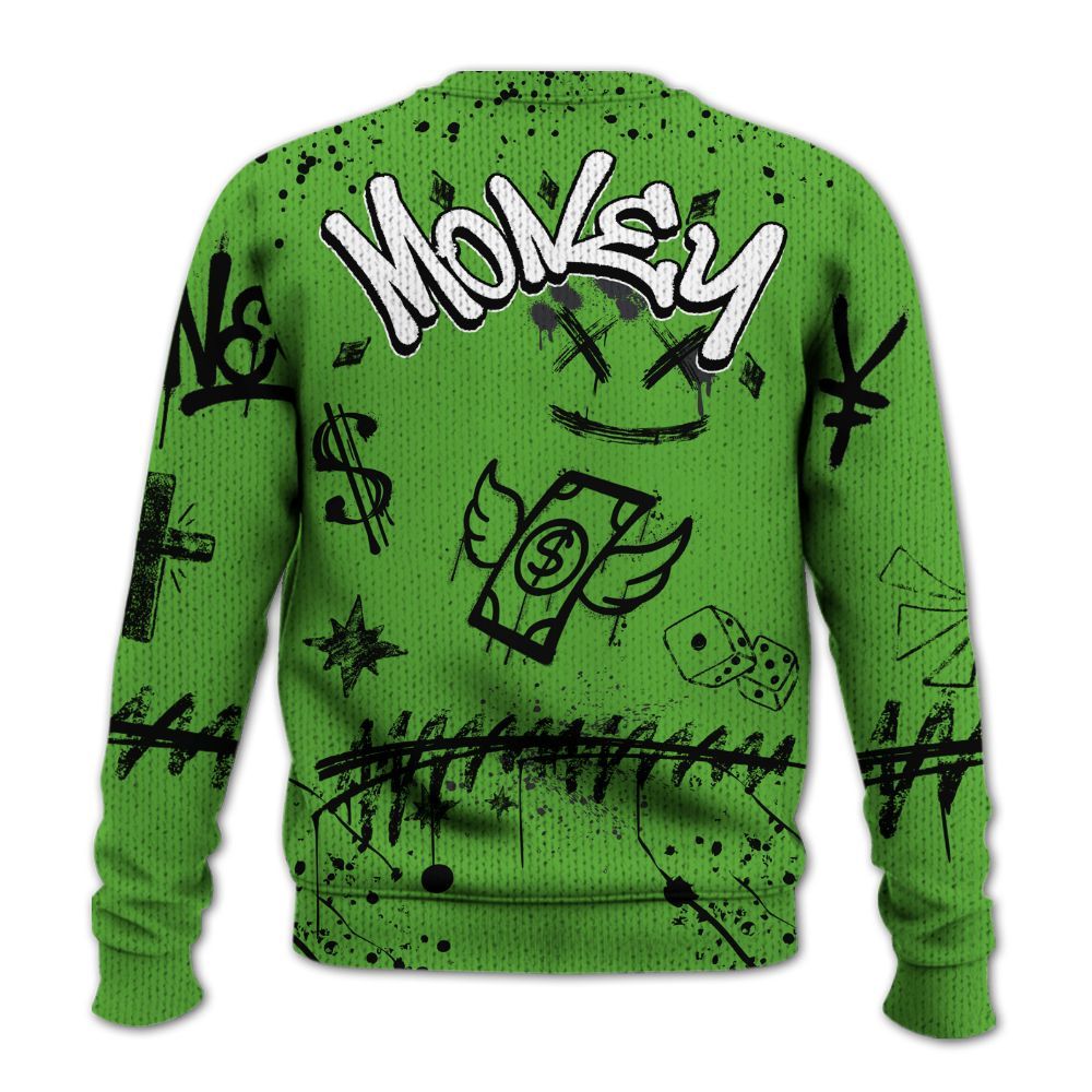 Knitted Sweater To Match Retro Green Bean 5s - Everybody Paid In Full Crayon