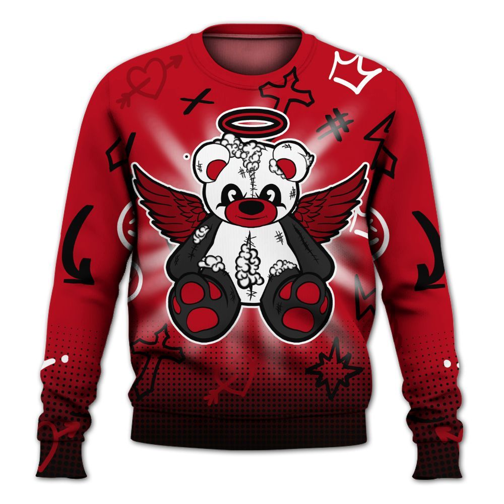 Sweatshirt To Match Bred Velvet 11s - Gods Guides Me Bear Graphics All Over Print