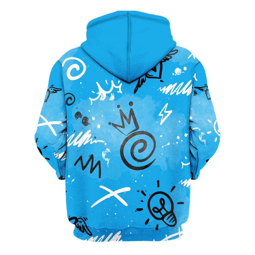 Hoodie To Match Black University Blue 2022 13s - Drip Been Di2ferent All Over Print