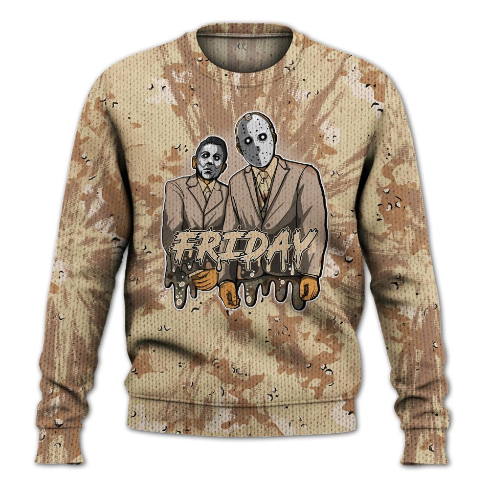 Knitted Sweater To Match Desert Camo 3s - Friday Halloween Graphic Luxury