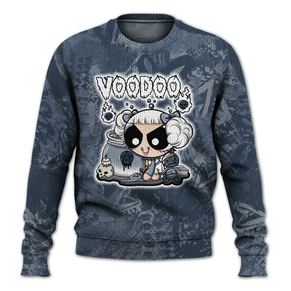 Knitted Sweater To Match Low Diffused Blue 11s - Voodooz Heart Grunge
