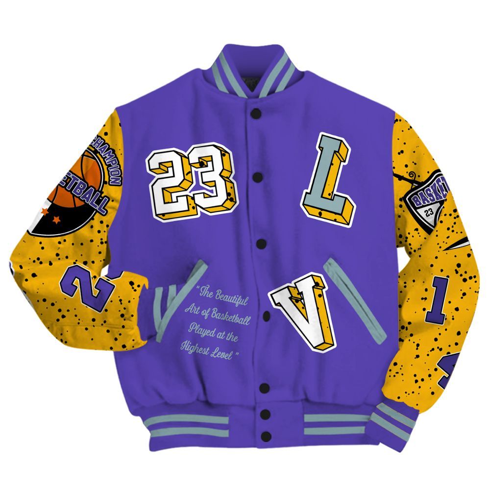 Varsity Jacket To Match Imperial Purple 4s - The GOAT Got Em All Over Print