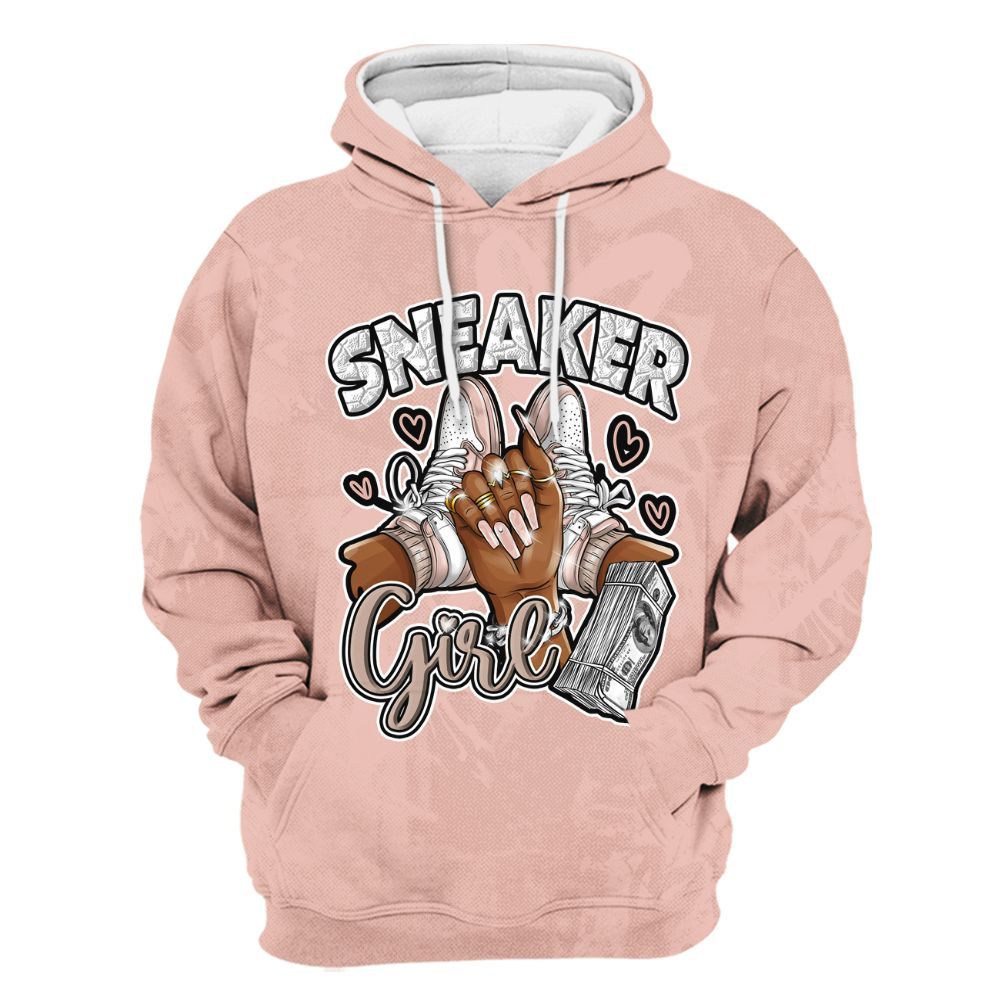 Hoodie To Match Dunk Low Pink Velvet - Sneakerz Girlz Heart Grunge All Over Print